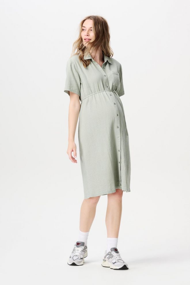Noppies Maternity Jurk met voedingsfunctie Cruz - Iceberg Green