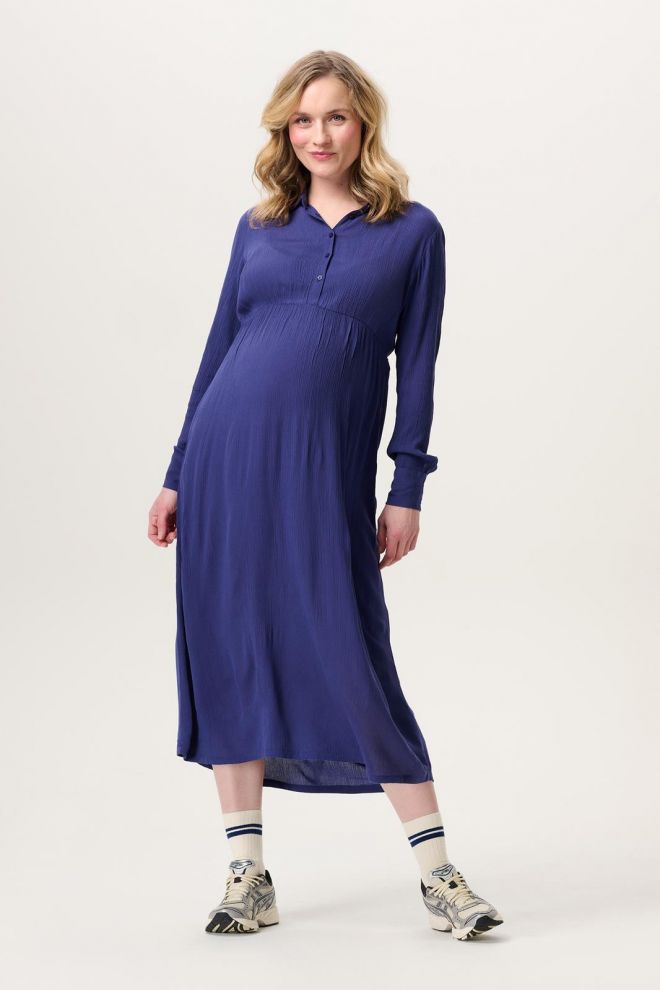 Noppies Maternity Jurk met voedingsfunctie Brevi - Skipper Blue