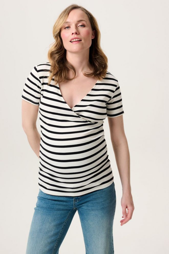 Noppies Maternity Nursing top Sanson - Cream Stripe
