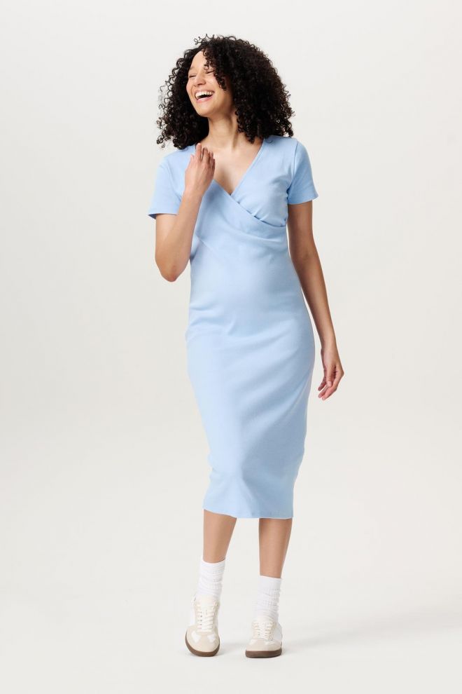 Noppies Maternity Jurk met voedingsfunctie Soiree - Light Sky