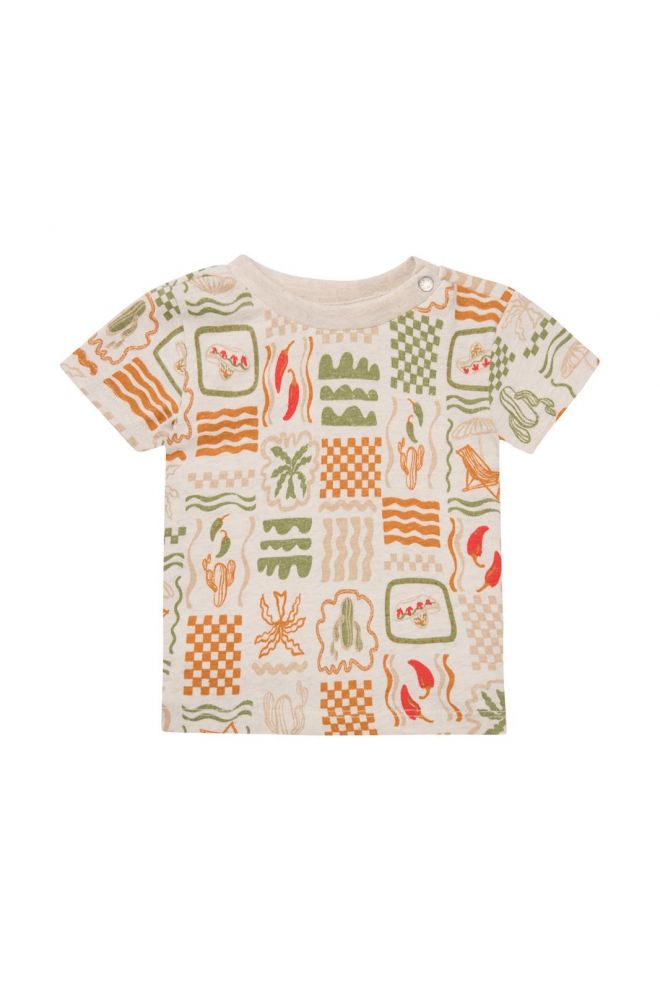 Noppies Baby T-shirt Okazaki - Tropical pattern Off white