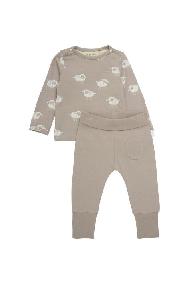 Noppies Baby Set shirt met broek Stroud - Simply Taupe